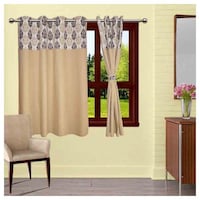 Picture of Lushomes Earth Printed Bloomberry Windows Curtains, 54 x 60 inches