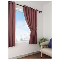 Lushomes French Roast Plain Windows Curtains with Eyelets, 54 x 60 inches