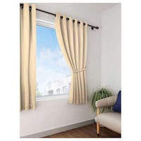 Picture of Lushomes Sand Plain Windows Curtains with Eyelets, 54 x 60 inches