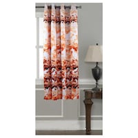 Lushomes Orange Blossom Printed Blackout Windows Curtains, 54 x 60 inches