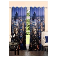 Lushomes London Printed Polyester Curtains with Eyelets, 54 x 90 inches