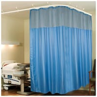 Picture of Lushomes Stripres Hospital Curtains, Dark Blue, 144.094 x 84.645 inches