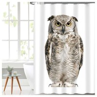 Lushomes Owl Digital Printed Bathroom Shower Curtains, 71 x 78 inches