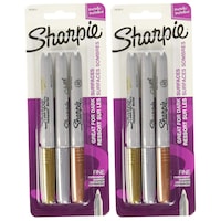Sharpie Metallic Permanent Markers, Fine Point, Pack of 2