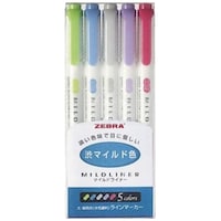 Zebra NC5 Mildliner Highlighter Pens, 5 pcs