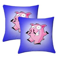 Lushomes Digital Pig Printed Cushion Cover, Pack of 2