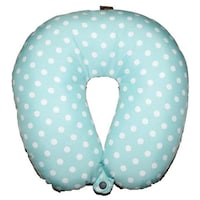 Picture of Lushomes Digital Printed Neck Pillow, Sky Blue and White