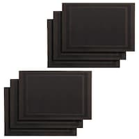 Lushomes Waterproof Placemats, Black and Gold, Pack of 6