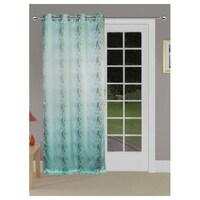 Picture of Lushomes 3D Printed Based Abstract Door Curtains, Light Blue, 54 x 90 inch