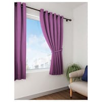 Picture of Lushomes Bordeau x Plain Windows Curtains with Eyelets, 54 x 60 inches