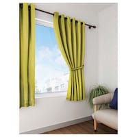 Picture of Lushomes Plain Windows Curtains with Eyelets, Palm Green, 54 x 60 inches