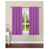 Lushomes Plain Windows Curtains with Eyelets, Purple, 54 x 60 inches