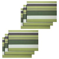 Lushomes Waterproof PVC Placemats in Reusable PVC Bag, Green and Grey