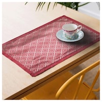 Picture of Lushomes Decorative Jacquard Placemat, Maroon, Set of 6
