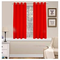 Picture of Lushomes Basic Plain Window Curtains, Red, Pack of 2, 55 x 90 inches