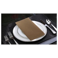 Picture of Lushomes Cotton Plain Dinner Napkins, Sand, Pack of 6