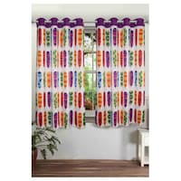 Lushomes Feather Printed Windows Curtains with Eyelets, 54 x 60 inches