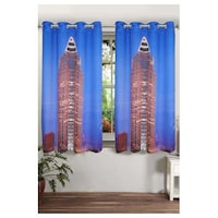 Lushomes Frankfurt Printed Windows Curtains with Eyelets, 54 x 60 inches