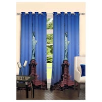 Lushomes Statue of Liberty Printed Polyester Door Curtains, 54 x 90 inches