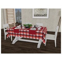 Picture of Lushomes Tangerine Check Gingham Dinning 6 Seater Rectangle Table Cloth