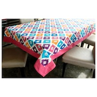 Picture of Lushomes 8 Seater Square Printed Table Cloth, Multicolour