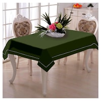 Picture of Lushomes Premium Side Cotton Table Cloth, Vineyard Green