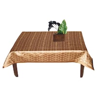 Lushomes Selfdesign Jaquard Centre Table Cloth, Brown