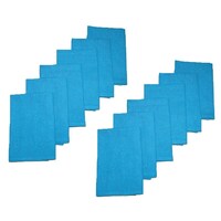 Picture of Lushomes Plain Cotton Cloth Table Napkins, Turquoise Blue, Pack of 12