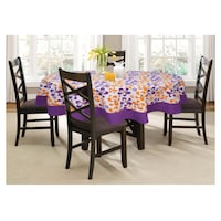 Picture of Lushomes 6 Seater Shadow Printed Round Table Cloth, Multicolor