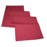 Lushomes Cotton Uni Dyed Ribbed Table Runner, Maroon