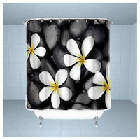 Picture of Lushomes Water Lily Digital Printed Bathroom Shower Curtains, 71 x 78 inch
