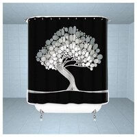 Lushomes Positive Tree Printed Bathroom Shower Curtains, 71 x 78 inches