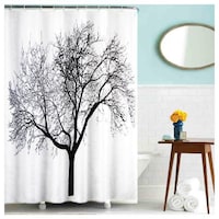 Lushomes Dried Tree Printed Bathroom Shower Curtains, 71 x 78 inches
