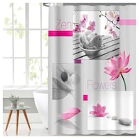 Picture of Lushomes Flower Digital Printed Bathroom Shower Curtains, 71 x 78 inches