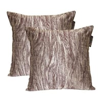 Lushomes Polyester Jacquard Cushion Cover, Brown, Pack of 2