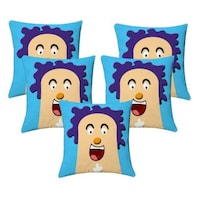 Lushomes Digital Laughter Printed Cushion Cover, Multicolour, Pack of 5