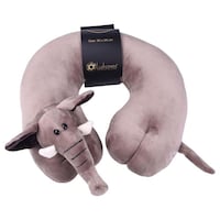 Lushomes Elephant Travel Neck Pillow, Grey