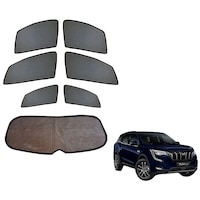 Picture of Kozdiko Zipper Magnetic Car Curtain Set for Mahindra XUV 700, KZDO394137, 7Packs, Black