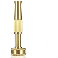 Decdeal Solid Brass 3/4 Inch Fitting Hose Nozzle Adjustable, Gold