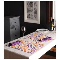 Picture of Lushomes Shadow Printed Reversible Cotton Mats and Napkins, Pack of 12