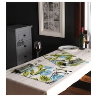 Picture of Lushomes Forest Printed Reversible Cotton Mats and Napkins, Pack of 12