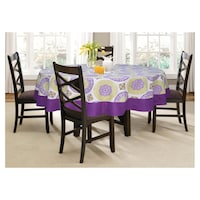 Picture of Lushomes 6 Seater Bold Printed Round Table Cloth, Multicolour