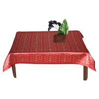 Picture of Lushomes 3 Selfdesign Jaquard Centre Table Cloth, Red