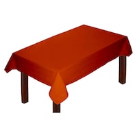 Picture of Lushomes Plain Wood Centre Table Cloth, Orange