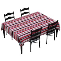 Picture of Lushomes Multi Stripes 1 Peva Table Cloth with Smooth Flannel, Multicolour