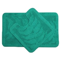 Picture of Lushomes Ultra Soft Regular Bathmat and Contour, Vivial Green, Set of 2