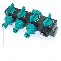 Picture of Hegerby 4 Way Tap 3/4 Inch Garden Hose Pipe Splitter Plastic