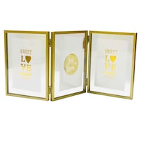 Ling Wei Modern Design Tri-Fold Frames Photo Frame, Gold