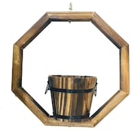 Picture of Outdoor Hanging Wooden Flower Basket 
