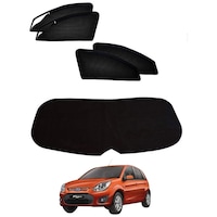 Picture of Kozdiko Zipper Magnetic Sun Shades with Dicky for Hyundai Old i20, KZDO394232, Large, 5pcs, Black